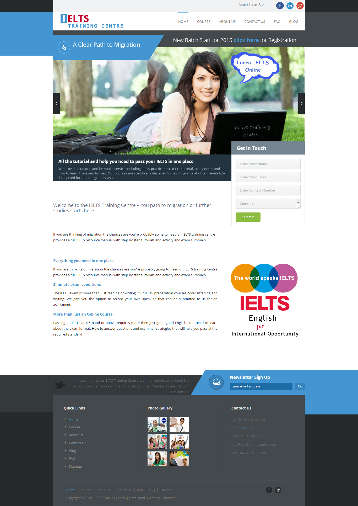 IELTS Training Centre Website
